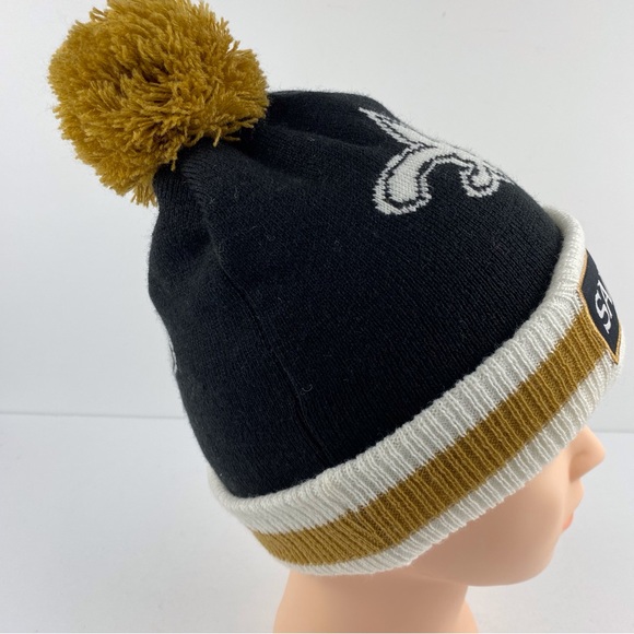 Budweiser New Orleans Saints Beanie Toque with Pompom Navy & White Winter Hat - Picture 4 of 6